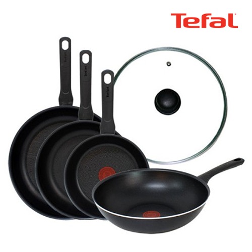 [Tefal] 테팔 Easy&amp;Comfort 티타늄코팅 프라이팬 4종 5p 세트 (20,24,28+볶음팬28+유리뚜껑28) (인덕션호환불가)